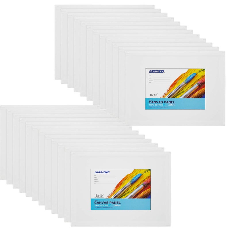 FIXSMITH Canvas Boards for Painting 8x10 Inch, Super Value 24 Pack Paint Canvases, White Blank Canvas Panels, 100% Cotton Primed, Painting Art Supplies - Image 2